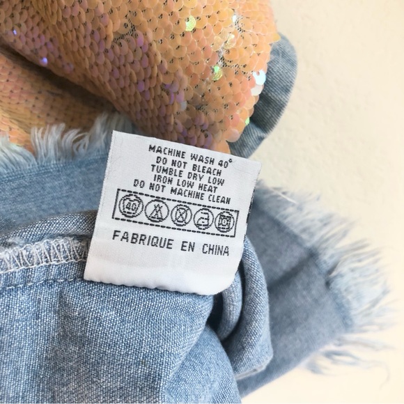 Liquor n Poker Sequin Split-Back Denim Top, 10 - Picture 8 of 8